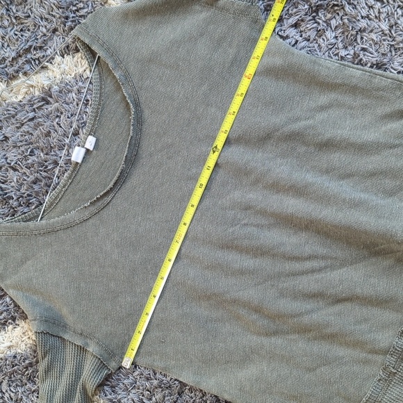 Melrose and Market Distressed Waffle Knit Long Sleeve Scoop Wide Neck Blouse M - Picture 5 of 6